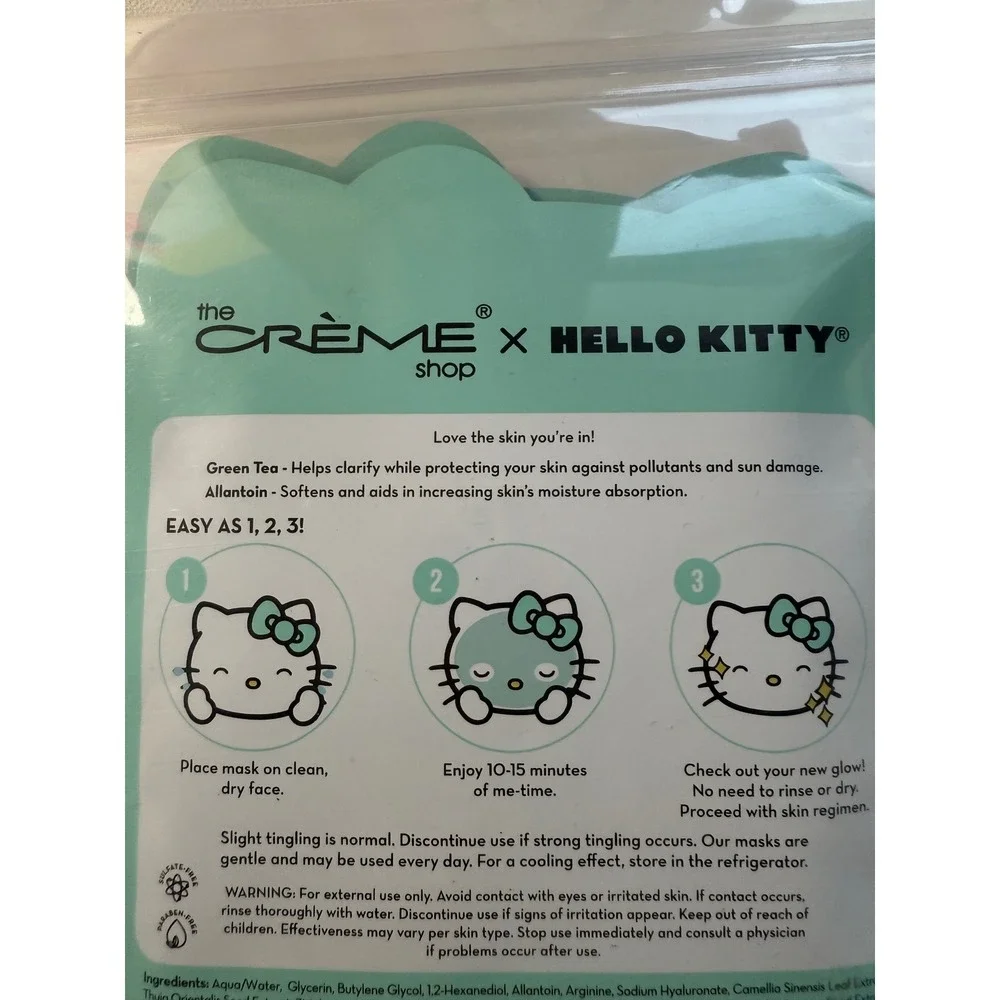 The Creme Shop Hello Kitty 4 Piece Beauty Set‎ Brush Kit Lip Balm Sheet Mask NIB